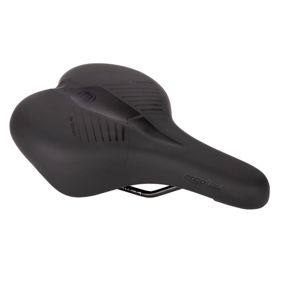 Schwarzer Ergotec Sattel Comfort L soft, 265x206mm, ergonomisch geformt.