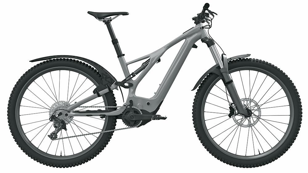 SKS Mudrocker Rear Schutzblech an einem grauen E-Mountainbike.