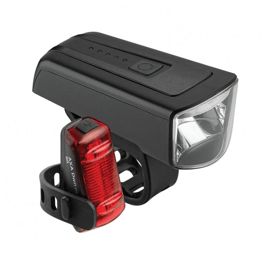 Axa DWN 100 LED-Akku-Beleuchtungsset 100 Lux Schwarz - Frontlicht mit Bremslichtfunktion