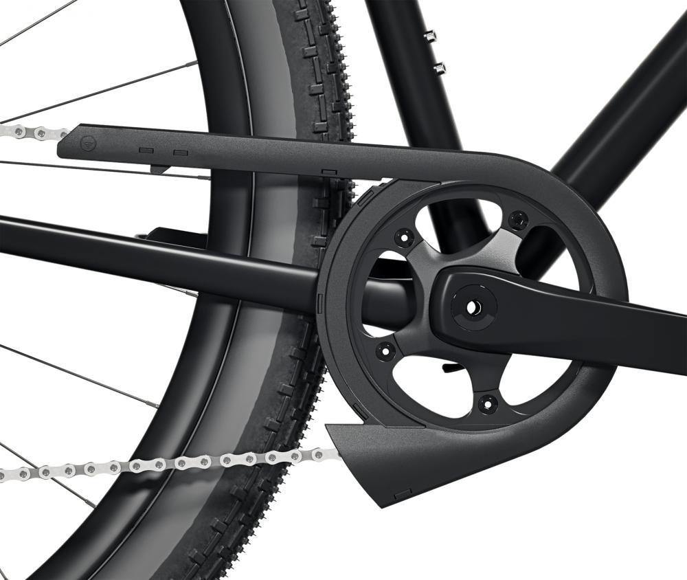 Hebie CHAINGLIDER OPEN PLUS Kettenschutz 38 Zähne Schwarz schützt Kette und Hosenbein am Fahrrad.