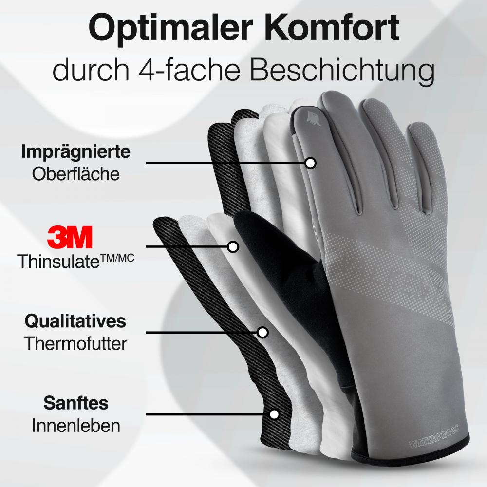 Valkental Handschuhe GloRider V2 Ultra Gr. XL Grau Reflective