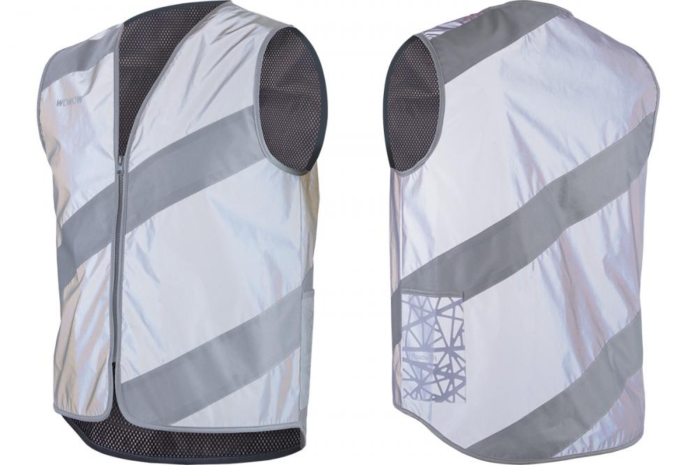 Wowow Sicherheitsweste Roadie Jacket Full Reflective, Größe L, grau  Hochreflektierende Jacke für optimale Sichtbarkeit bei Dunkelheit, wasserabweisend