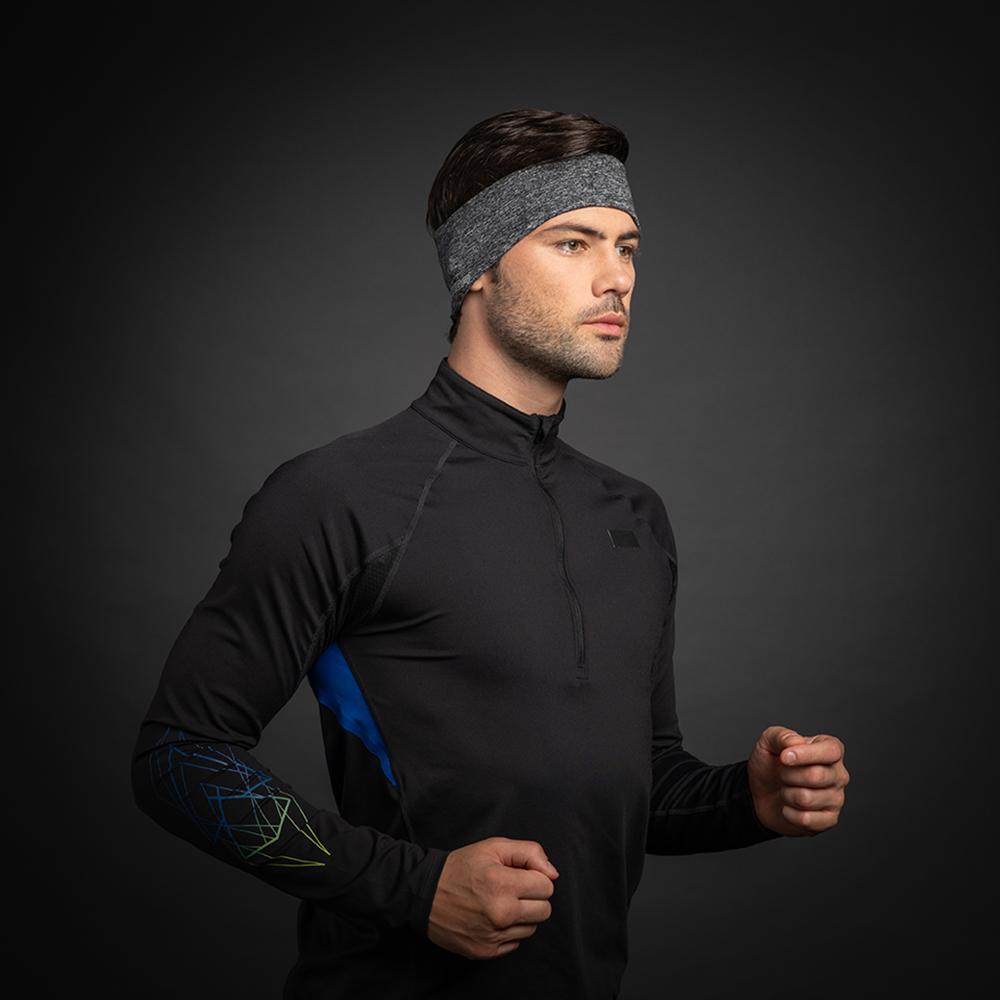 CHIBA Stirnband Pro Man - S/M, hellgrau, Thermostretch, reflektierend