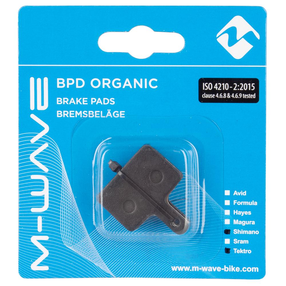 M-WAVE BPD Organic STP1 Bremsbeläge für Shimano/Tektro/Promax, organisch, inkl. Edelstahl-Clip, mechanisch
