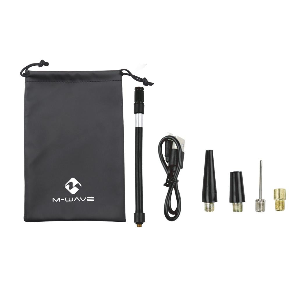 M-WAVE Akku-Minipumpe Elumatik Multiboost bis 10,3 bar mit digitalem Manometer