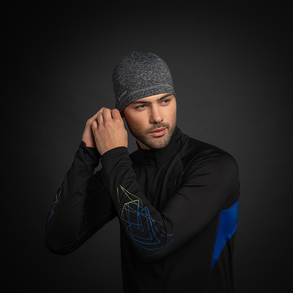 CHIBA Mütze Pro Man - Thermostretch, reflektierend, S/M, hellgrau