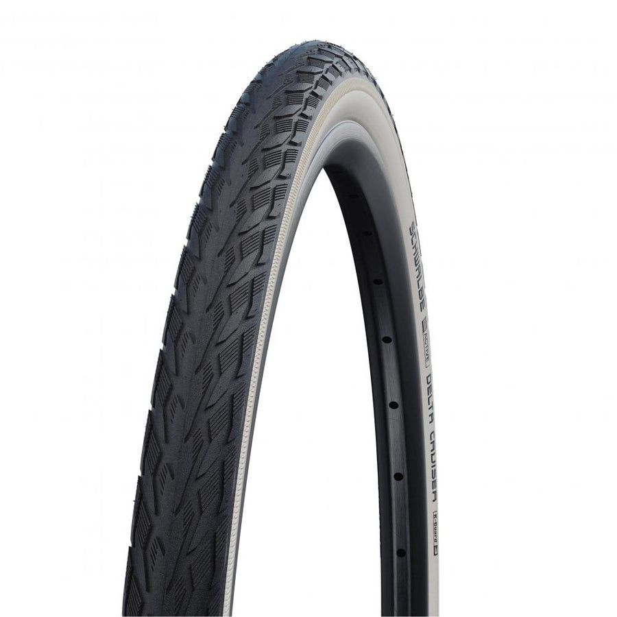 Schwalbe Delta Cruiser 28x1.10 700x28C 28-622 Active Line HS431 Fahrradreifen mit heller Seitenwand.