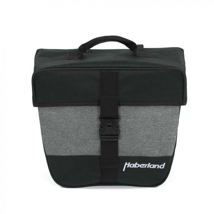 Haberland Einzeltasche 12 5l Einsteiger schwarz/silber - praktische Gepäckträgertasche in moderner Ausführung