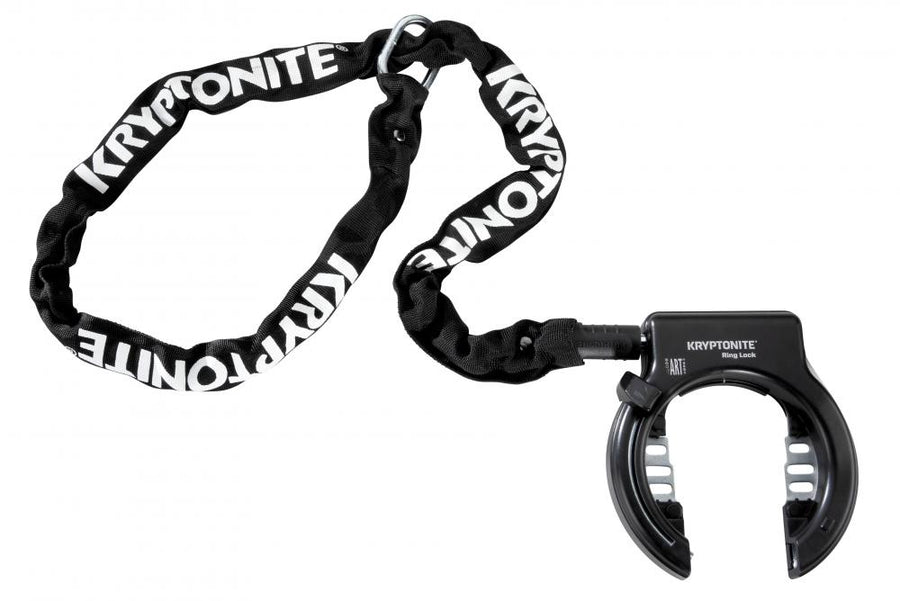 Kryptonite Rahmenschloss 512 mit Kette, ART2 geprüft, 100 cm Länge, schwarz, inkl. 2 Schlüssel, ideal für City- und E-Bikes