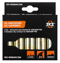 SKS Ersatzkartuschen Airchamp Pro - 5 CO2-Kartuschen ohne Gewinde für Airchamp Pro CO2-Pumpe, effizientes Aufpumpen unterwegs