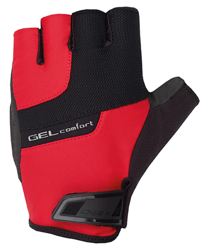 CHIBA Gel Comfort - Radhandschuhe kurz, Gelpolster, rot, Größe M