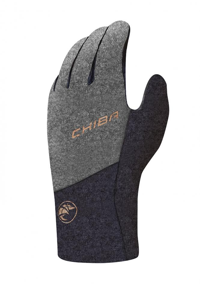 CHIBA All Natural Glove Warm - wasserdichte Merino-Leder Radhandschuhe, L, dunkelgrau