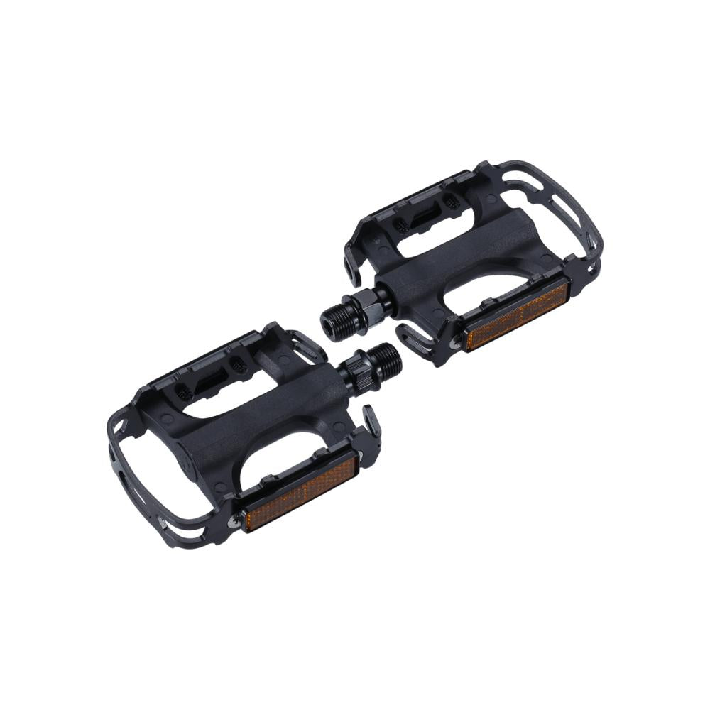 BBB MTB Plattformpedale Mount&Go 2.0 BPD-15B schwarz - Kunststoffkörper mit Metallkäfig, CrMo-Achse, Reflektoren, rutschfest