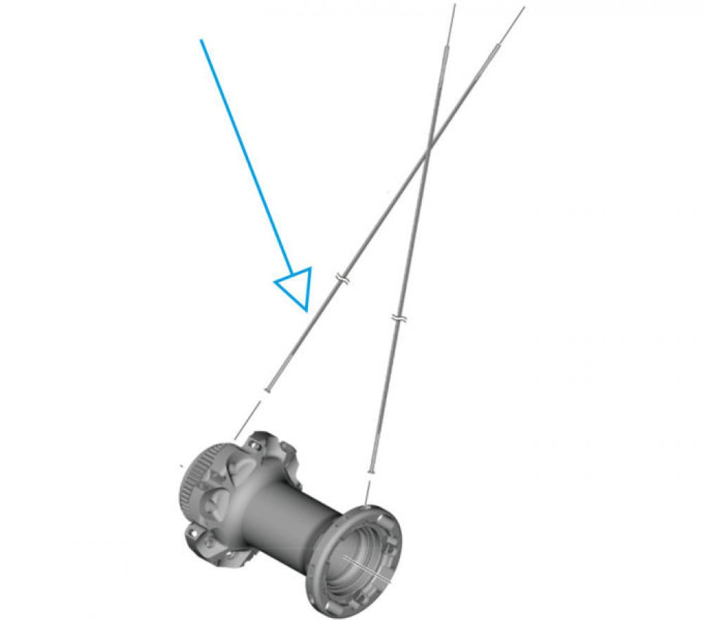 SHIMANO Speiche WH-R9270 VR links - für Rennrad-Vorderrad, Disc, 28 Zoll