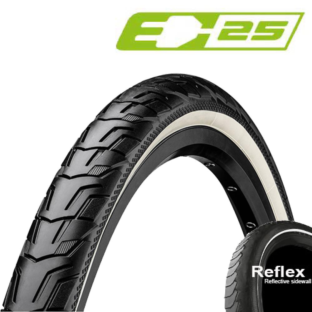 Reifen Conti 47-622 Ride City, E-25, Draht, Reflex Schwarz/creme