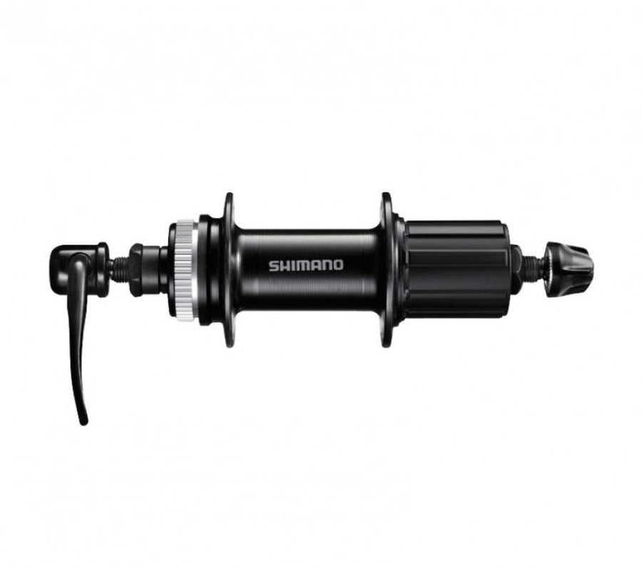 SHIMANO FH-QC300-HM Hinterradnabe, schwarz, 8-11-fach, 36 Loch, 135mm, moderne Ausführung mit Schnellspanner.