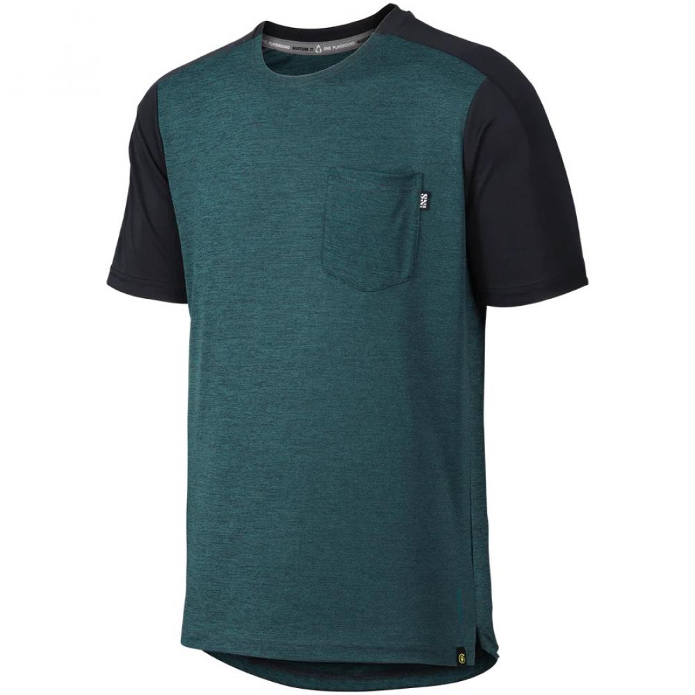 IXS Sports Division iXS Flow X Short Sleeve Kids Jersey KM Everglade/Black - atmungsaktives Trail-Trikot