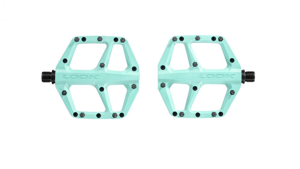 LOOK Trail Fusion MTB Plattformpedale, ice blue: hochwertige Flatpedale für Trail & All-Mountain