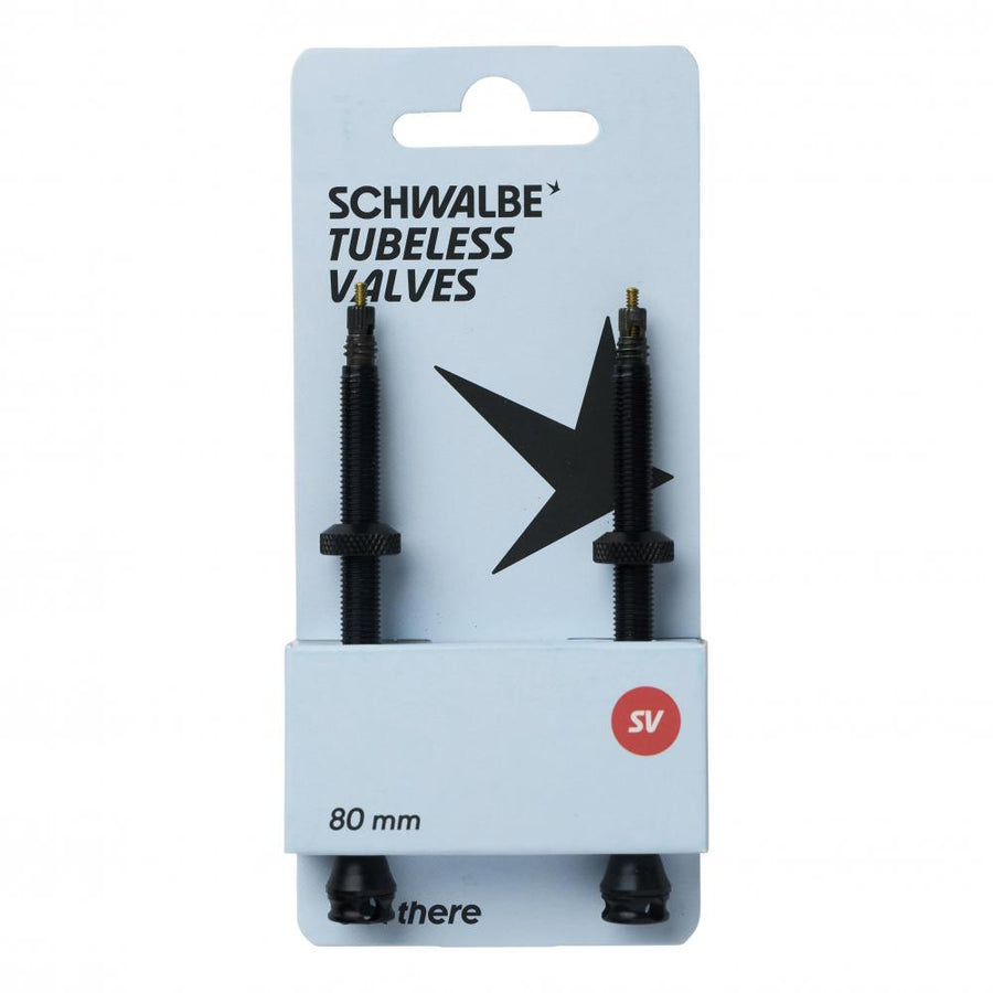Schwalbe Tubeless Ventile 80mm (2er Set) für sicheres Fahrrad Tubeless-Setup ohne Ventilverlängerung.