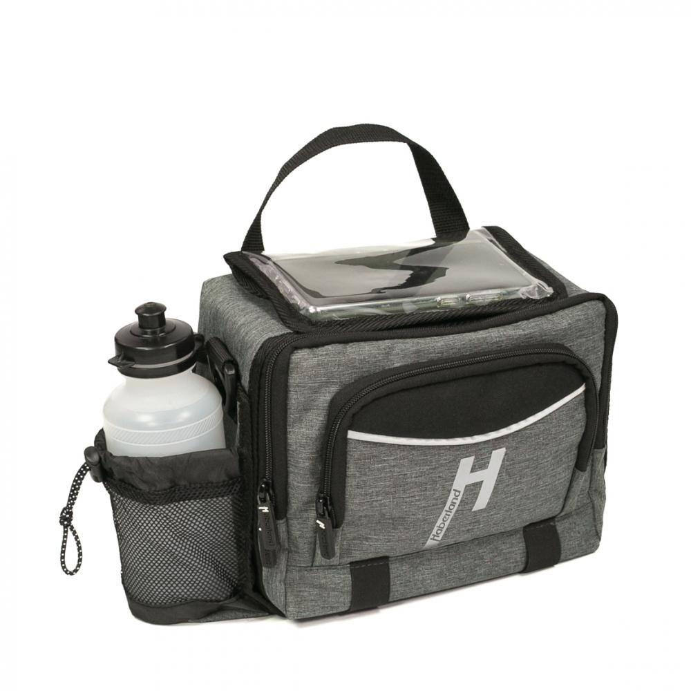Haberland Lenkertasche 6l Bottle grau - praktische Lenker-Tasche mit Flaschenfach