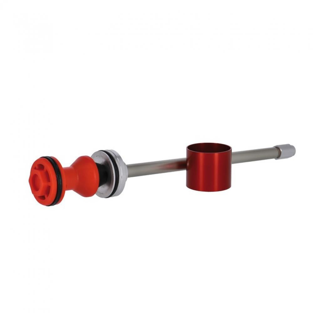 RockShox DebonAir 150mm ZEB Air Spring Upgrade Kit, rotes und silbernes Federbein-Bauteil.