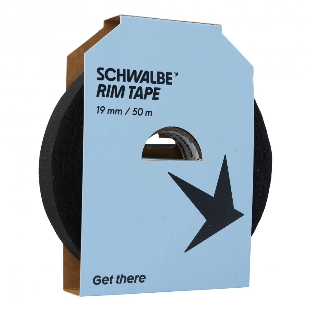 Schwalbe Hochdruck-Felgenband 19mm - 50m Rolle Textil für sichere Fahrradreifen