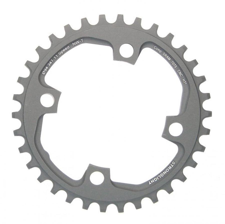 Stronglight HT3 Kettenblatt 34 Zähne 94mm für SRAM X01 1x11, NW-T, grau, effizienter Fahrradantrieb.