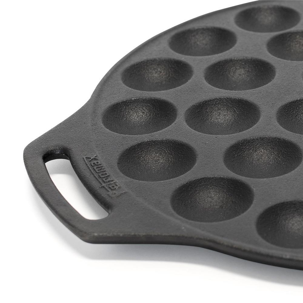 Petromax Poffertjespfanne Gusseisen Ø30cm für 30 Mini-Pfannkuchen, optimale Wärmeverteilung, geeignet für Feuer, Ofen und Herd