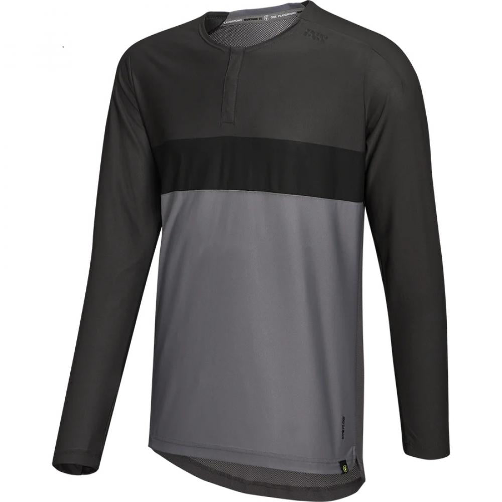 IXS Sports Division iXS Flow XTG Long Sleeve Henley S Graphite-Black - atmungsaktives Bike-Henley