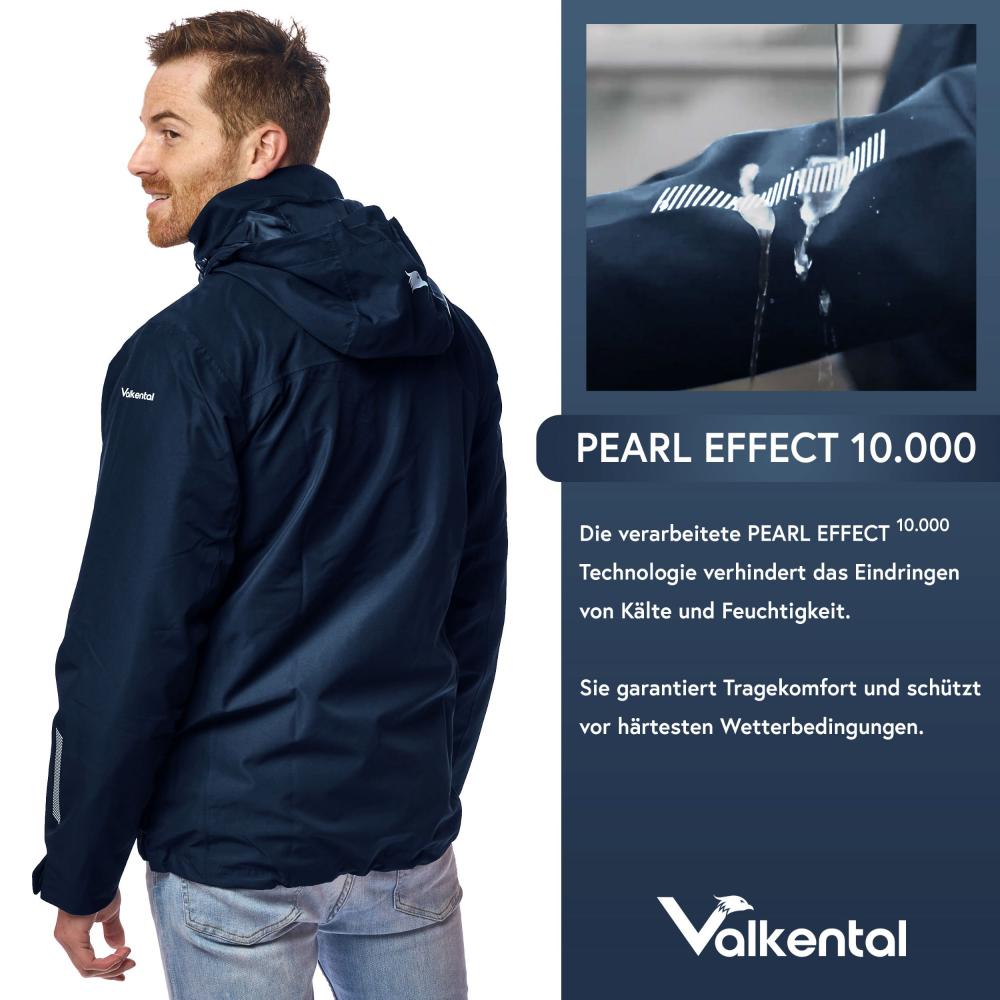 Valkental Jacke 3in1 Smart Jacket wasserdichte Jacke mit Fleece Zipp-In Herren 5 XL dunkelblau