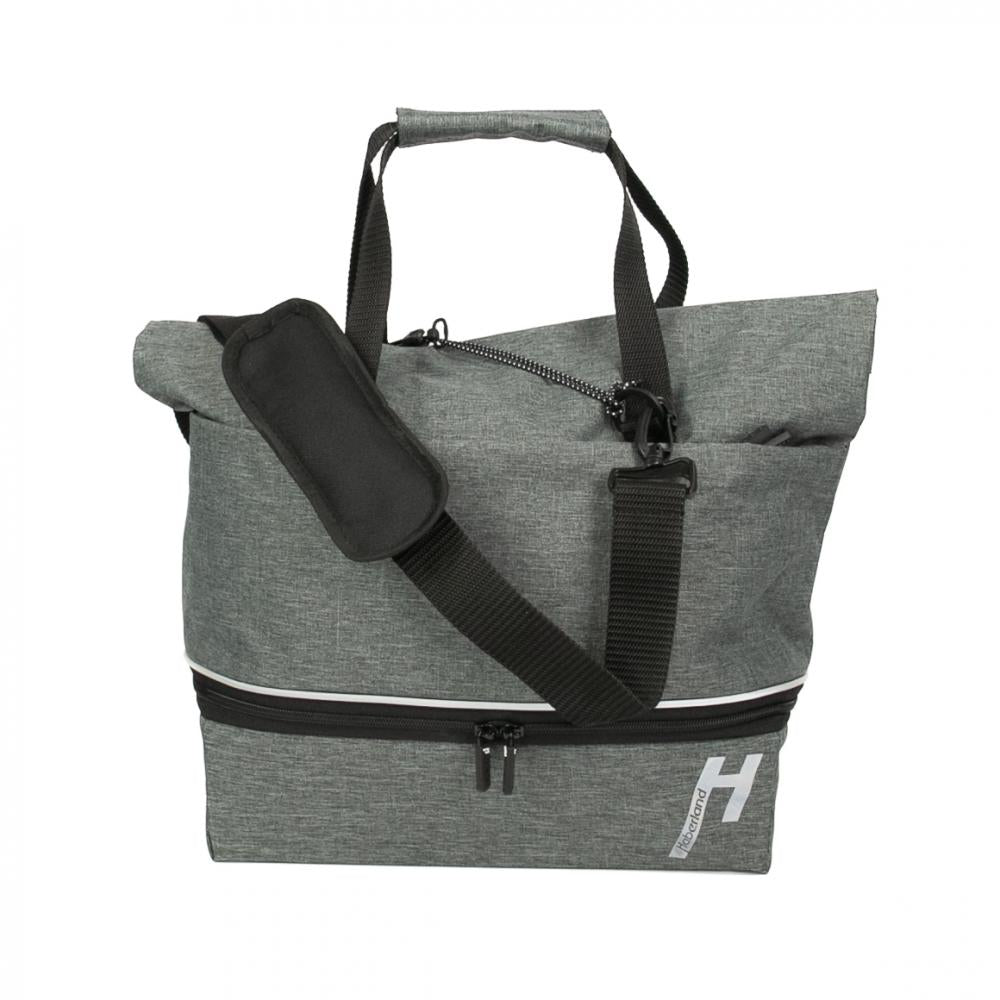 Haberland Gepäckträgeraufsatztasche Lena grau - praktische Racktime 2.0 Transportlösung