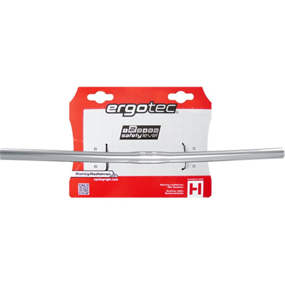 Ergotec Town Exclusive Lenker silber, 25,4mm, 560mm, 0mm Höhe, 4° Kröpfung für Fahrräder.