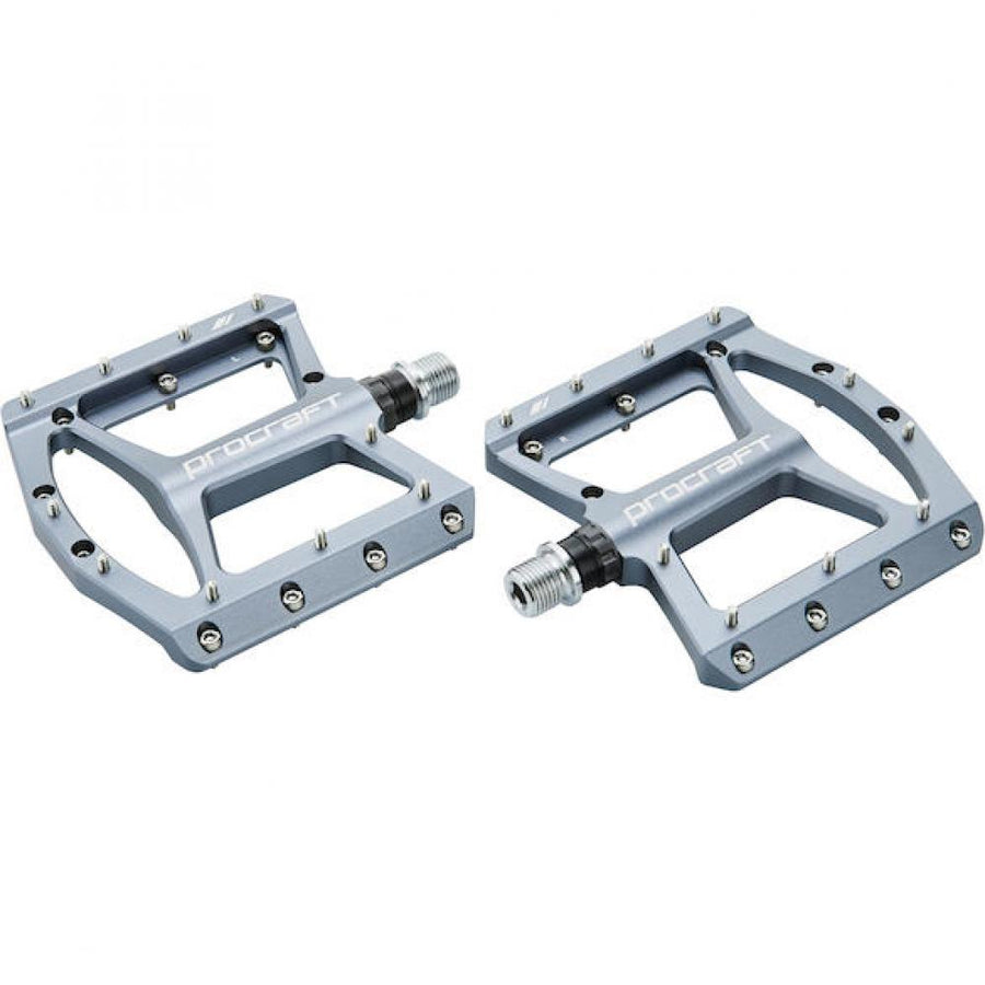 Procraft Pedale Flat Grip Advanced CNC 110 x 108 mm Grau - maximaler Grip & Kontrolle