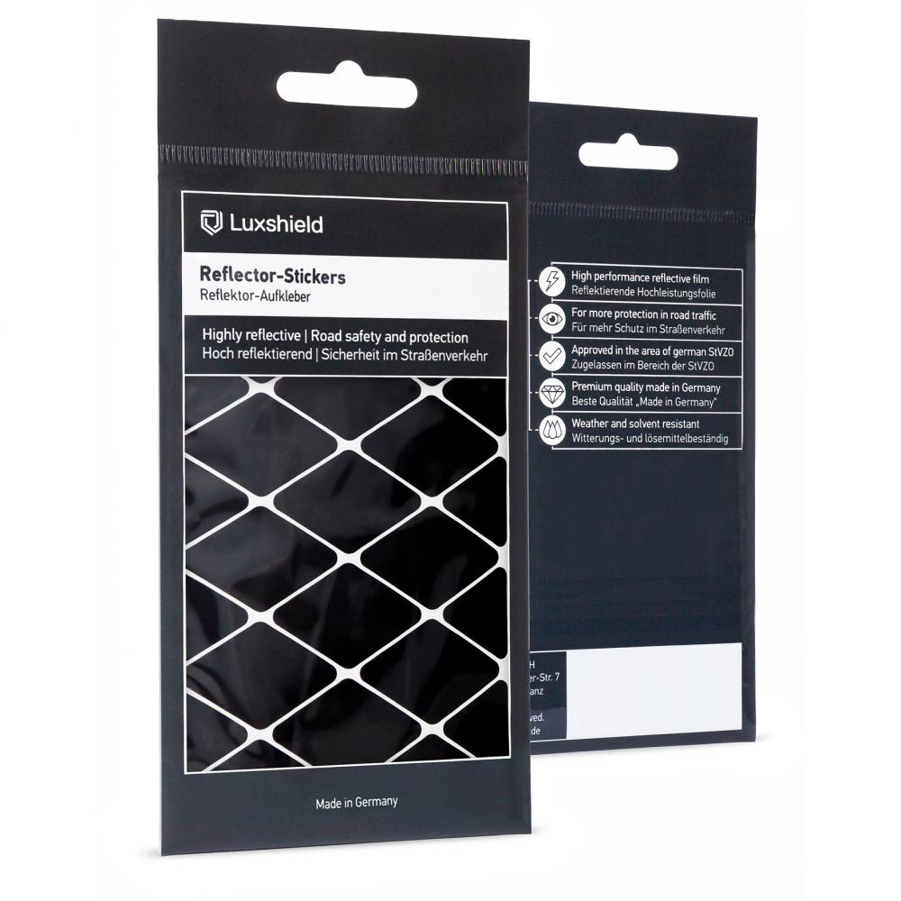 Luxshield Reflektor-Sticker Raute Groß Schwarz - mehr Sichtbarkeit im Stradenverkehr