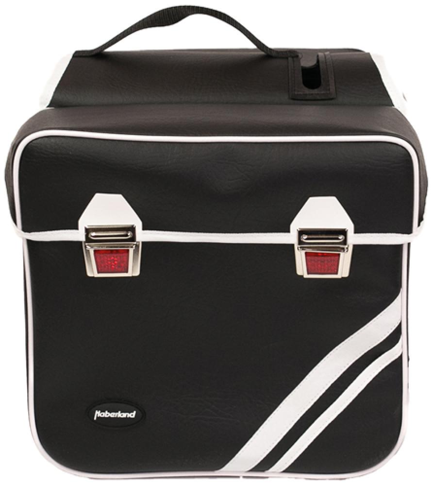 Haberland Doppeltasche Kunstleder 25l Retro schwarz/weiß