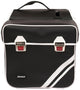 Haberland Doppeltasche Kunstleder 25l Retro schwarz/weiß - stilvolle Gepäckträgertasche