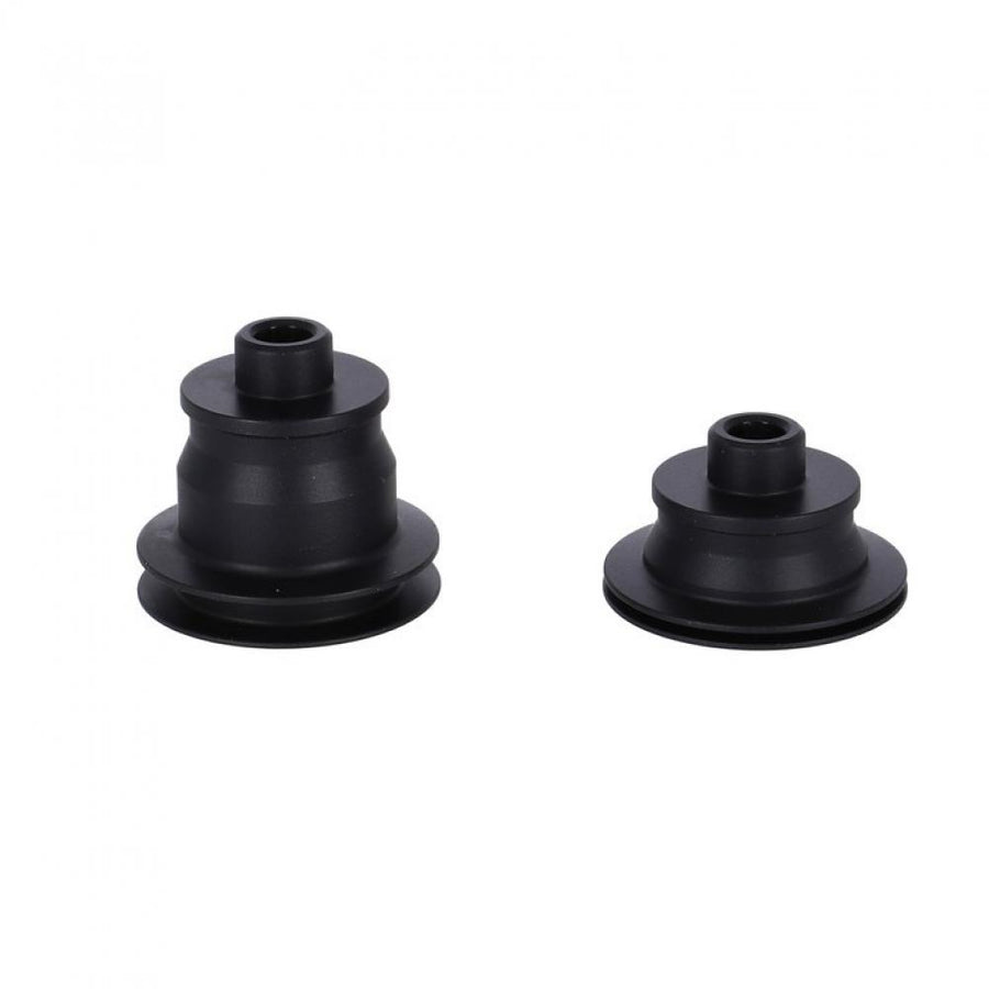 DT Swiss Umrüstkit Achse 15 mm, moderne Ausführung. Zwei schwarze Adapter für einfache Naben-Umrüstung.