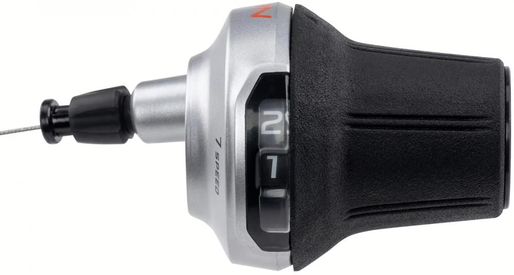 SHIMANO NEXUS SL-C3001-7 Schalthebel Drehgriff 7-fach rechts, silber/schwarz, für präzise Nabenschaltung.
