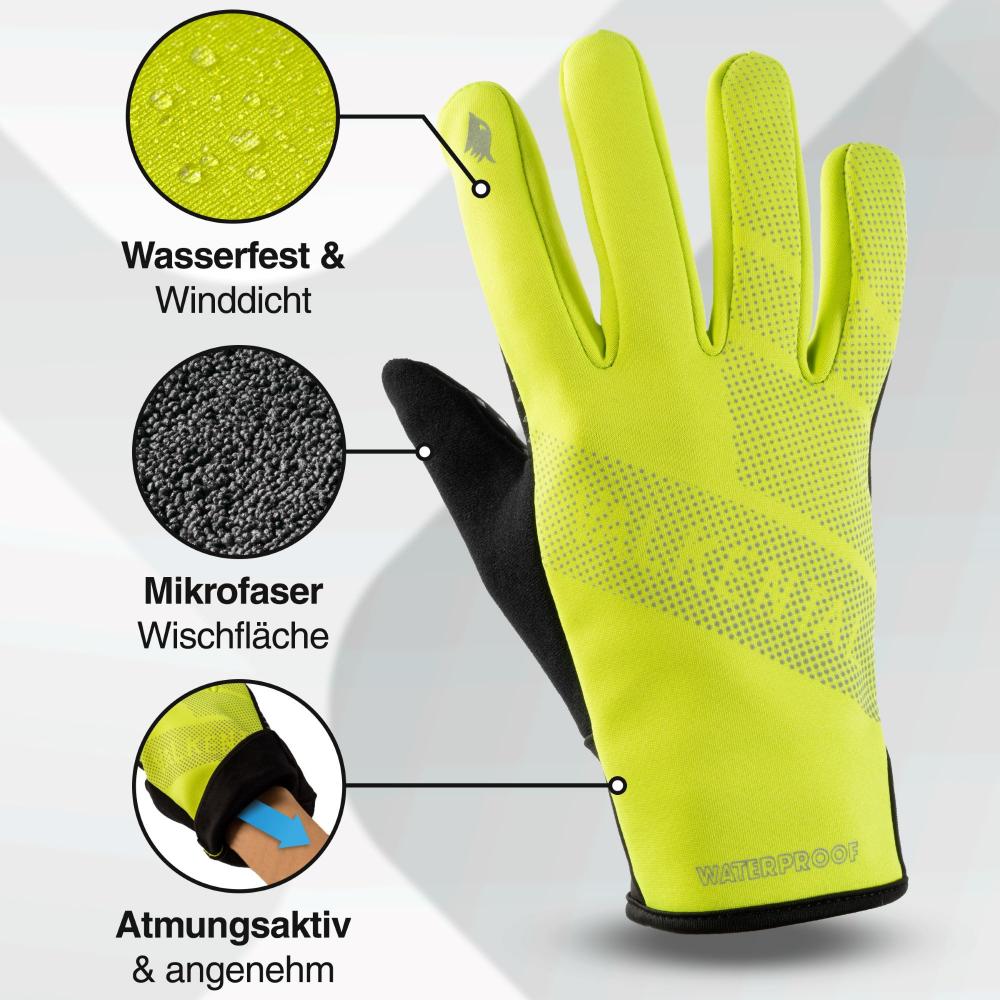 Valkental Handschuhe GloRider V2 Flex wasserfester Übergangshandschuh mit Grip S gelb