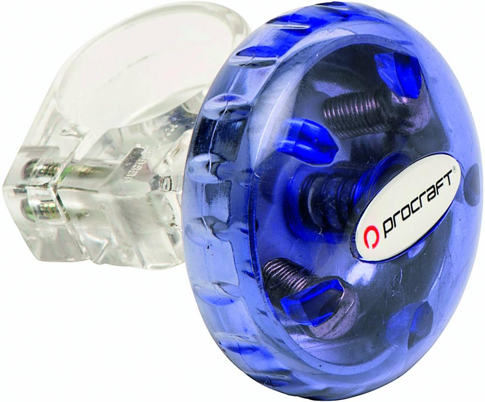Procraft Fahrradklingel Fun klein, blau und transparent. Glockenheller Sound für mehr Sicherheit.