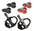 Xpedo THRUST SL schwarze Clipless Fahrradpedale 9/16 Zoll mit Cleats in Schwarz und Rot.