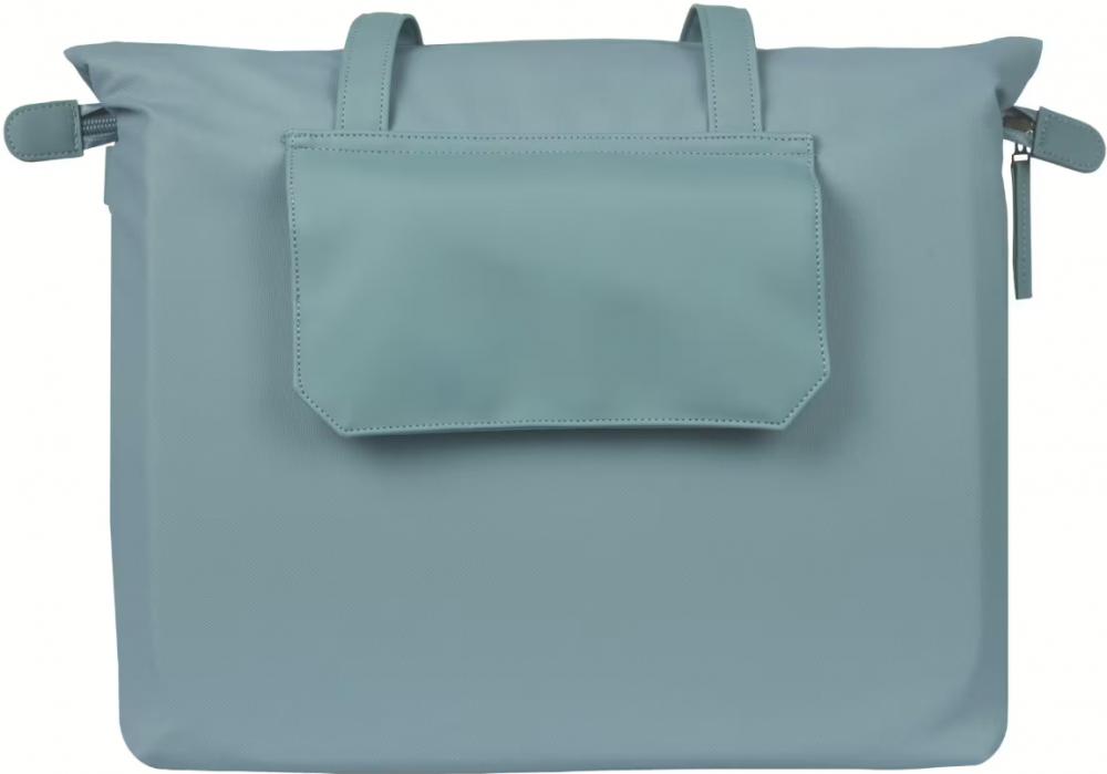 Basil Manhattan Schulter-/Gepäckträgertasche 12 Liter Graphite Blue - wasserfest, gepolstertes Laptopfach, Hook-On System