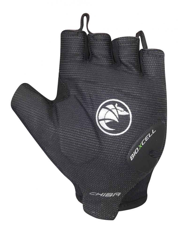 CHIBA BioXCell Road - Fahrradhandschuhe kurz, XS, dunkelgrau, ergonomische Gelpolster