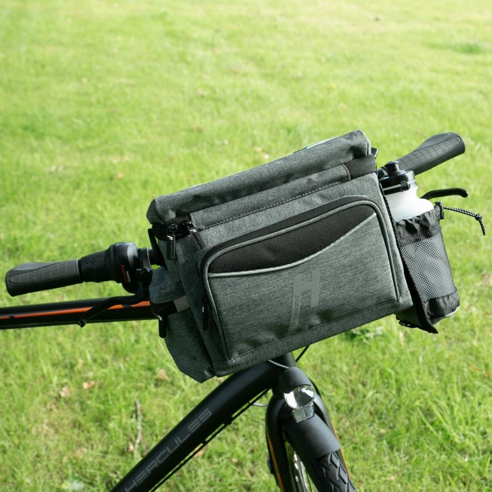 Haberland Lenkertasche 8l Max grau - praktische Fahrrad-Lenkerbag mit KLICKfix
