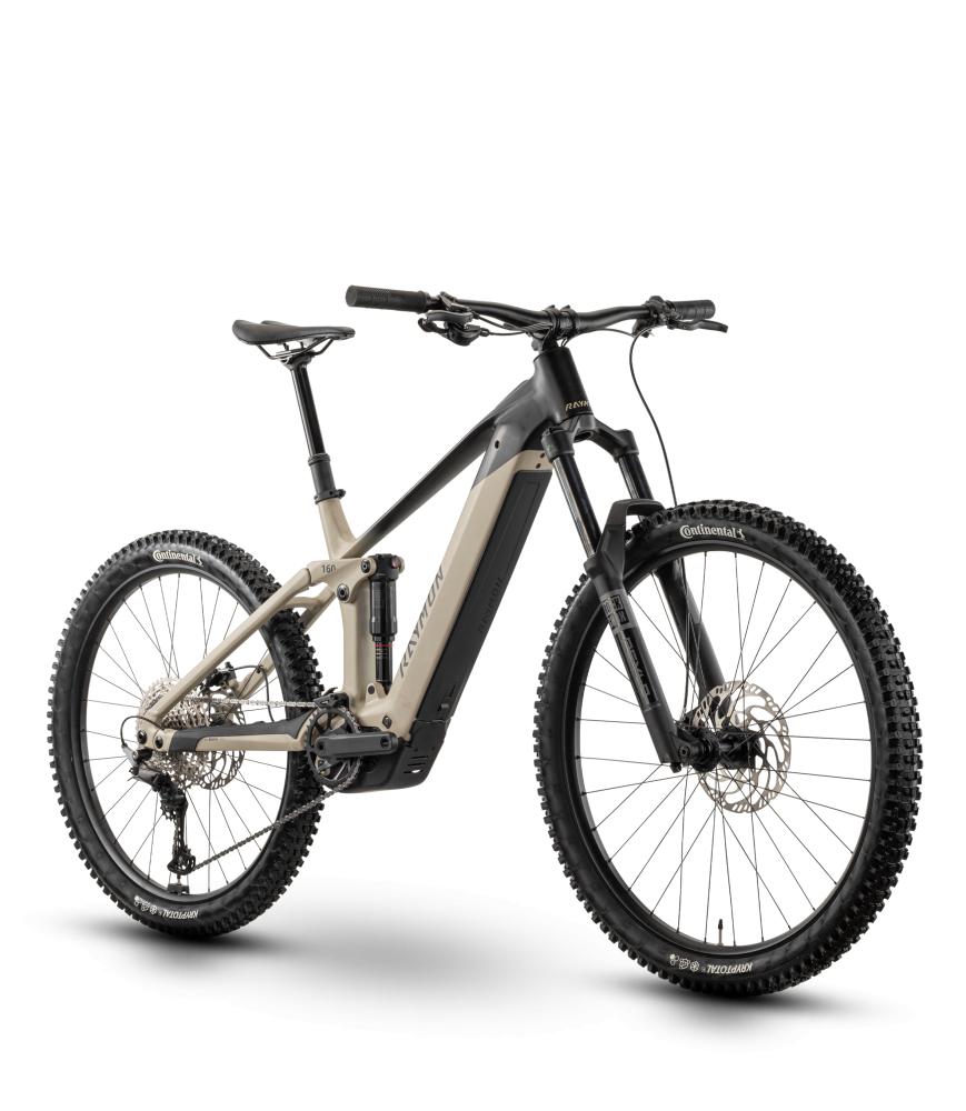 RAYMON Vamok Base E-MTB Fully Größe M - Bosch Performance Line CX - 800 Wh - Shimano Deore 12-fach - 29/27,5-Zoll Mullet - Greige/Black