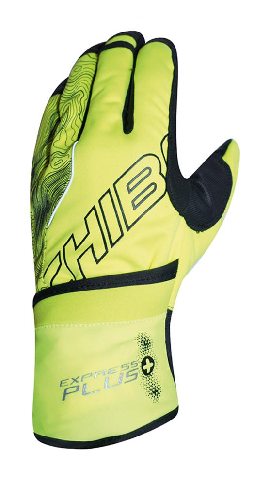 CHIBA Express+ - Radhandschuhe neongelb XS mit Regenüberzug und Gelpolsterung