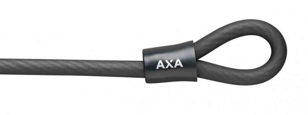 AXA Double Loop 120 Fahrradschloss, 120 cm, 10 mm, graues Kabelschloss mit AXA Logo und Doppelschlaufe.