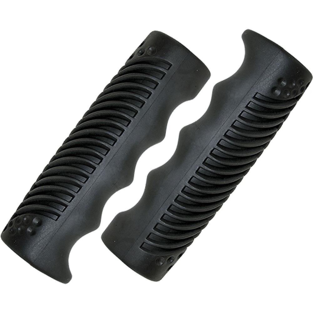 Griffe 110 Mm Schwarz - Ergonomische Fahrradgriffe Aus Rutschfestem Gummi, Komfortabler Halt, Vibrationsdämpfend 1 Paar