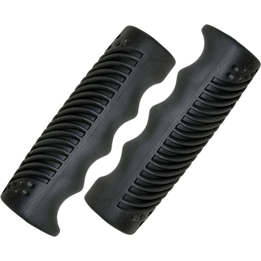 Messingschlager Griffe 110 mm schwarz - ergonomische Fahrradgriffe aus rutschfestem Gummi, komfortabler Halt, vibrationsdämpfend 1 Paar