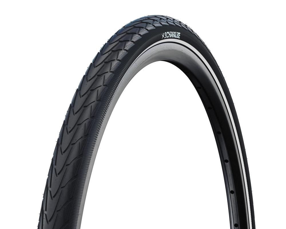 Schwalbe Marathon Racer Drahtreifen 40-355 (18x1.50) Schwarz/Reflex - Leichter Tourenreifen mit RaceGuard Pannenschutz - Fahrradreifen